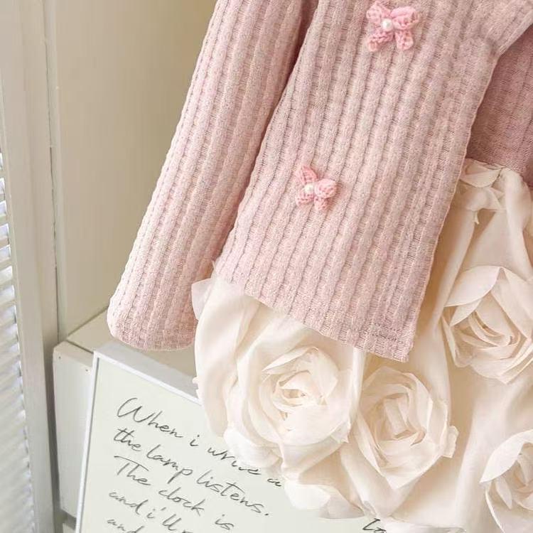 Korean Style Girls' Spring Cardigan & Romper Dress for One-Year-Old Princess