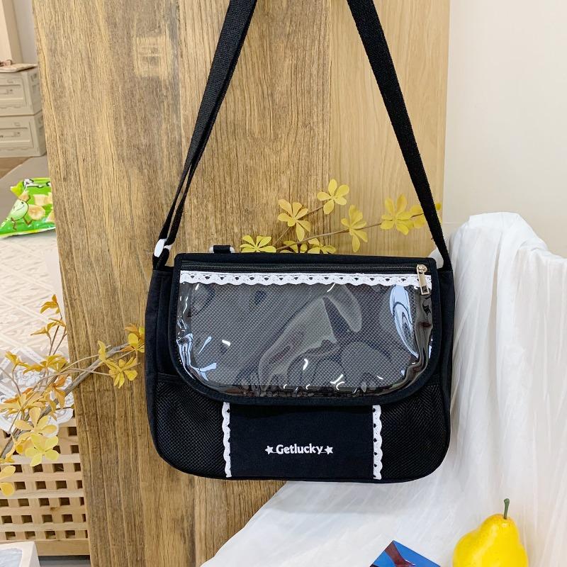 Girls casual versatile tote bag women's new transparent large-capacity shoulder messenger bag