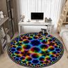 1pc Kaleidoscope Pattern Chair Carpet for Office Non-Slip, Machine Washable Rug for Office, Room - Holiday Decor, Machine Made Yy251016116