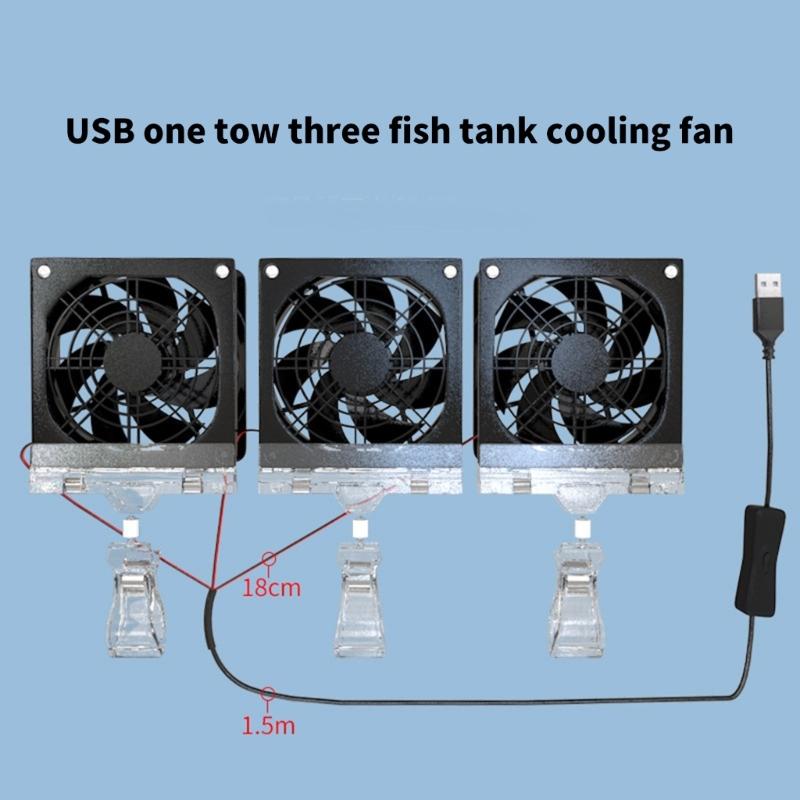 FishTank Clip on Cooling Fan Water Plant Cooling Temperature Control Aquarium Chiller Cooling Fan Adjustable