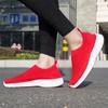 Fashion 2025 Women Shoes Knitting Sock Sneakers Women Flat Shoes Casual Breathable Sneakers Flats Walking Shoes for Women Pink 43