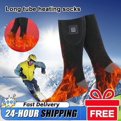 Women Men Electric Heat Stocking Winter Sports Sock Nonslip Snowboard Heated Sock Warm Socks Washable for Outdoor Skiing Hiking