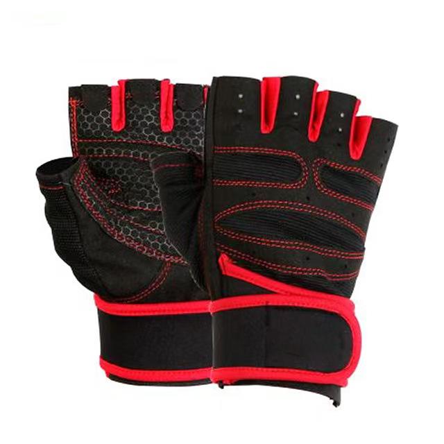 Unisex Non-slip Half Finger Fitness Gloves with Wrist Support for Outdoor Sports