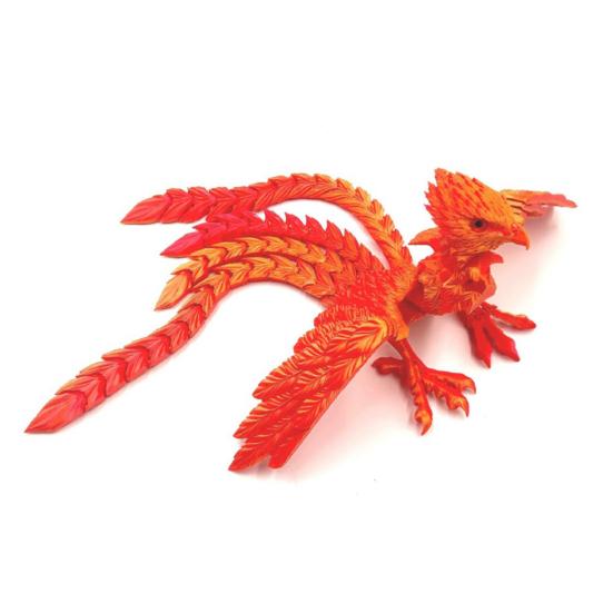 3D Printed Phoenix Ornament Articulated Phoenix Fidget Toy Flexible Phoenix Bird Toy Animal Centerpiece for Stress Relief Desk Display