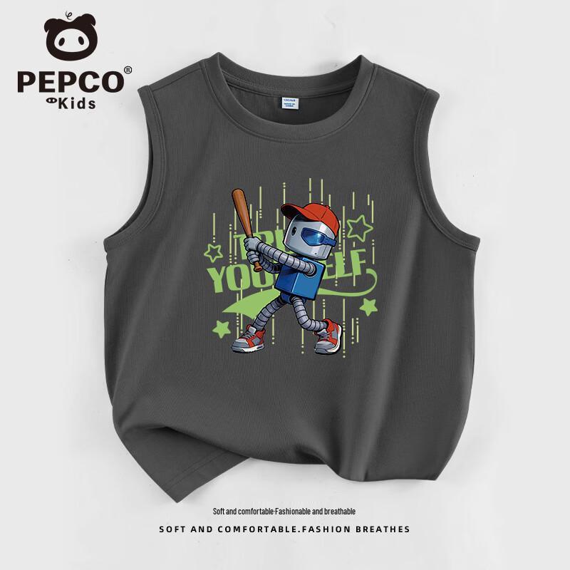 Boys  Pure Cotton Robot Print Sleeveless T-Shirt 130