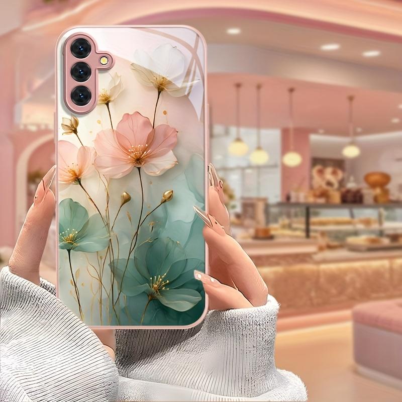 Exquisite Metalllack-Gehärtetes-Glas-Handyhülle für Samsung Galaxy S26 S25 S24 S23 S22 S21 S20fe/plus/ultra Hartschalen-Rückseite
