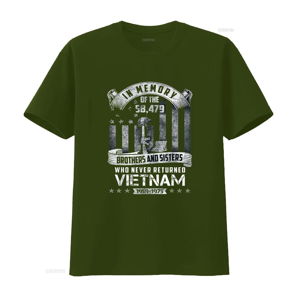 Womens In Memory Of Vietnam Veteran T Shirt Black 2XL Vintage Washed Homme Breathable Soft Unisex Stretched Stylish Comfortable