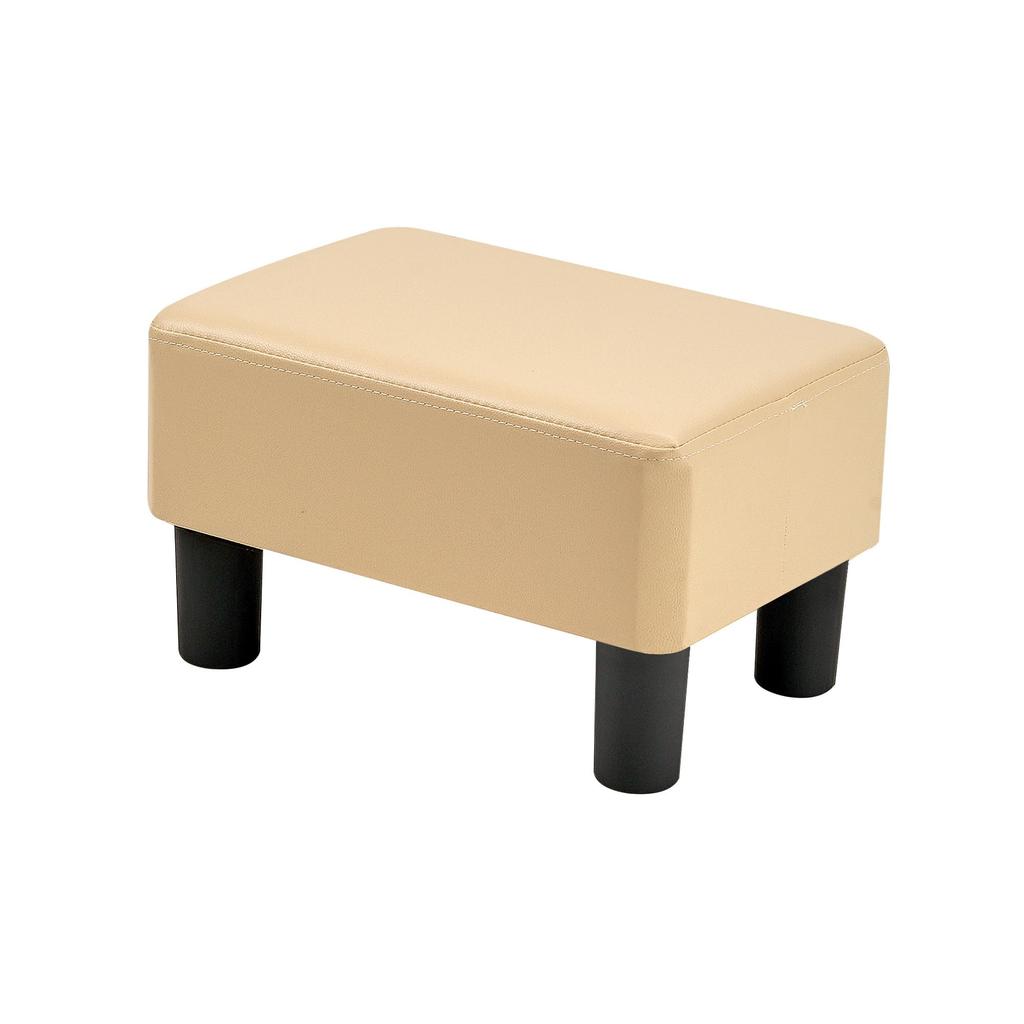 VECELO PU Leather Compact Sofa Outdoor Beige Ottoman, 40x28x22cm, Stool, Footstool, Footrest, Chair, Stylish, Children's,