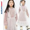 Toothpick Maru Maru and Her Friends' Elsa Princess Dress for Girls, Stylish Faux Two-Piece Long-Sleeve Girls' Tulle Dress