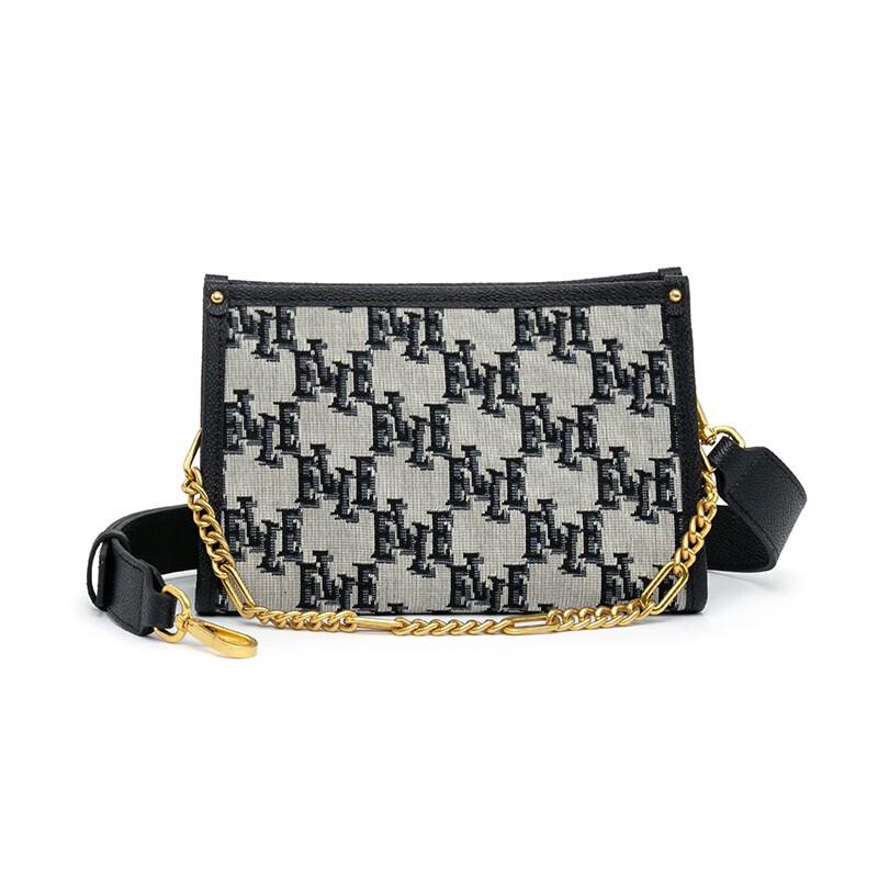 ELLE Monogram Chain Shoulder Bag