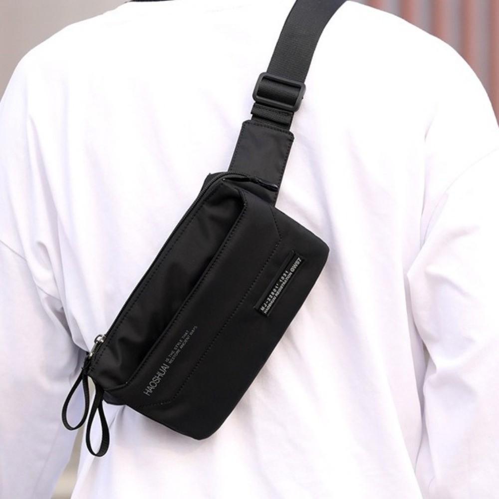 Anti Splash Men's Chest Bag Large Capacity Nylon Sling Shoulder Bag Simple Male Waist Bag  Male