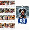 Daily Weekly Monthly Planner 2026 Calendar Dachshund Pattern Paper Desktop Calendar Home Ornaments Hangable Wall Calendar