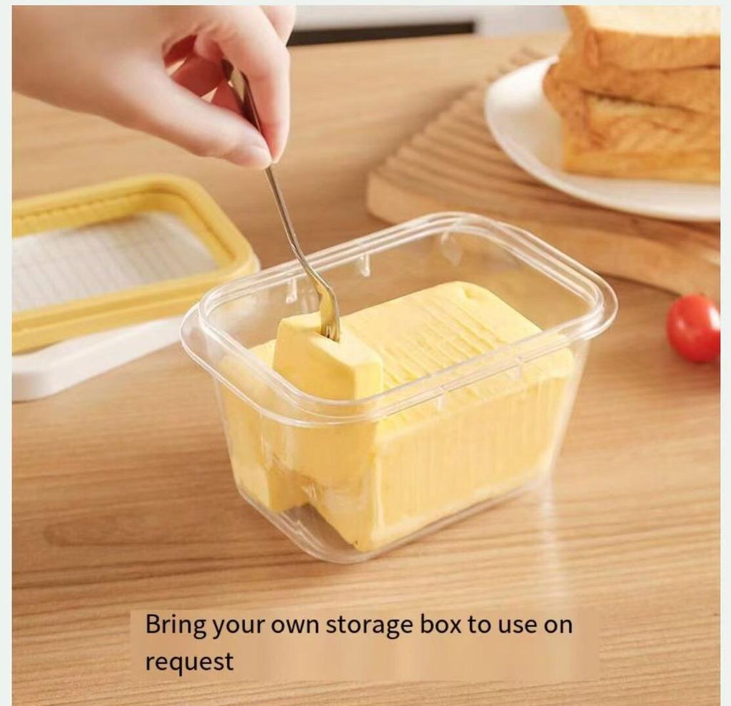 Cheese Food Storage Box Japanese Simple Butter Cutting Box Butter Cutter Refrigerator Crisper Storage Box with Lid Butter Box