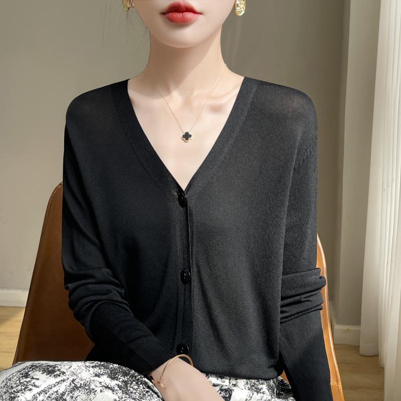 

INDFS Женская мода Повседневный Осень Зима Однотонный Принт Длинный Рукав V-образный Вырез Свитера XXL