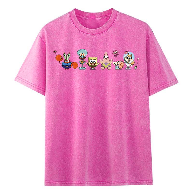 Unisex Washed Distressed Oversized Short Sleeve Retro Cotton T-shirt