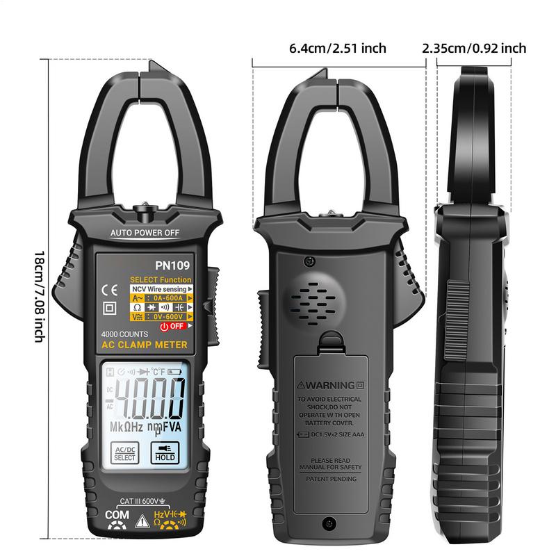 Clamp Meters DC Amp Clamp Meter 4000-Count Automatic Detector Portable LCD Backlight For Current Capacitor Circuit Wire Breaker
