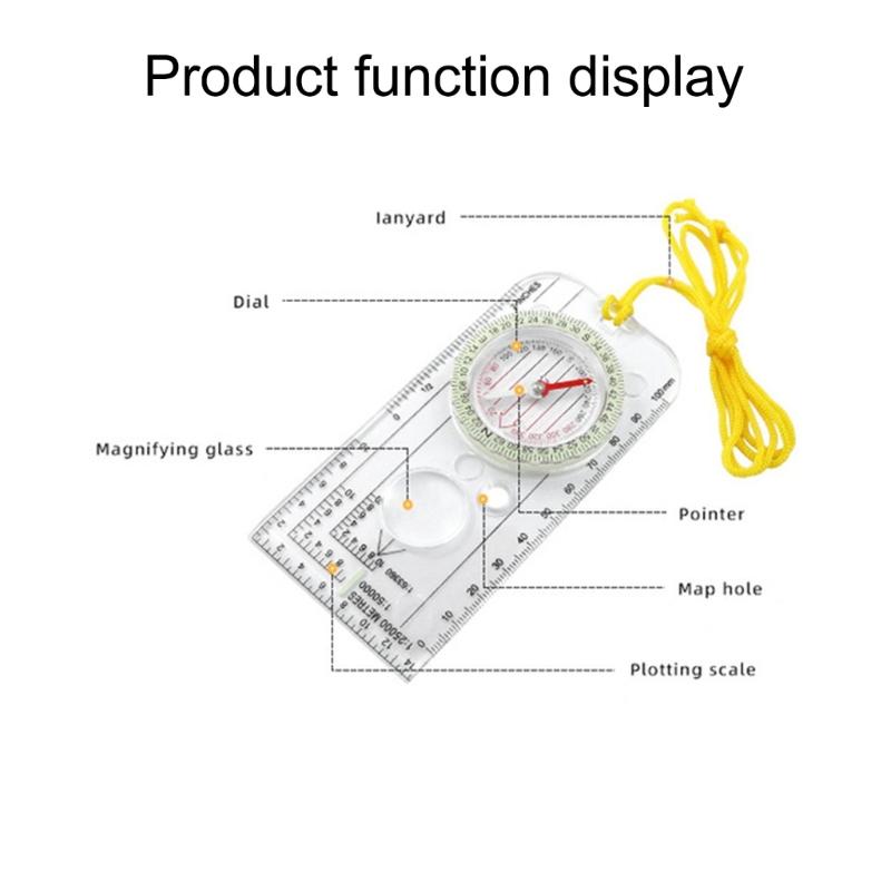 Acrylic Orienteering Compasses with Scale Practical Outdoor Compasses Outdoor Measuring Scale Map Navigation Tool
