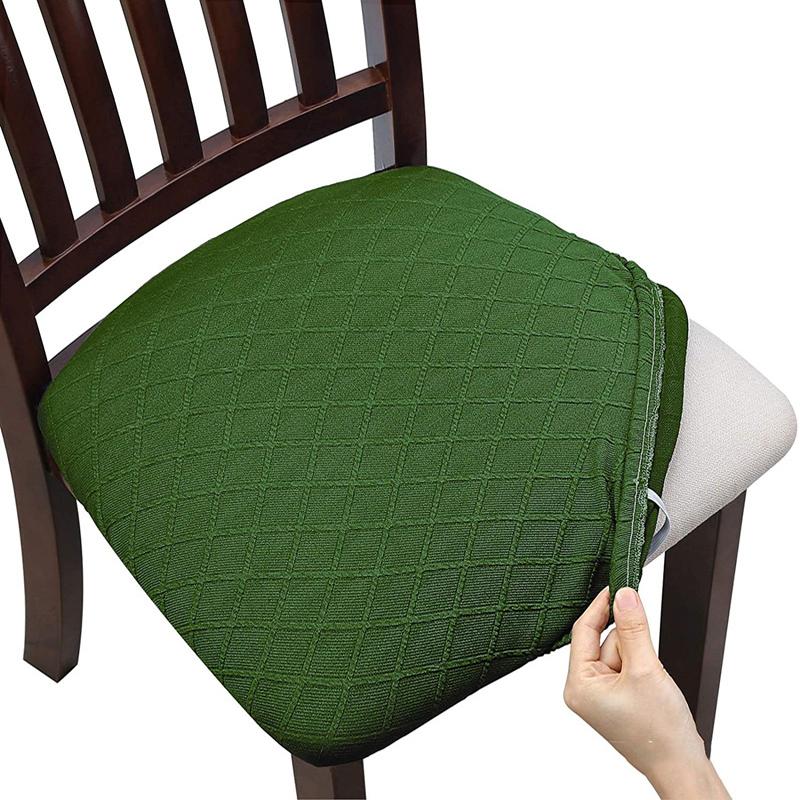 Seat Cover Office Household Hotel Elastic Jacquard Plaid Protective Cover Solid Color Thickened Chair Cover