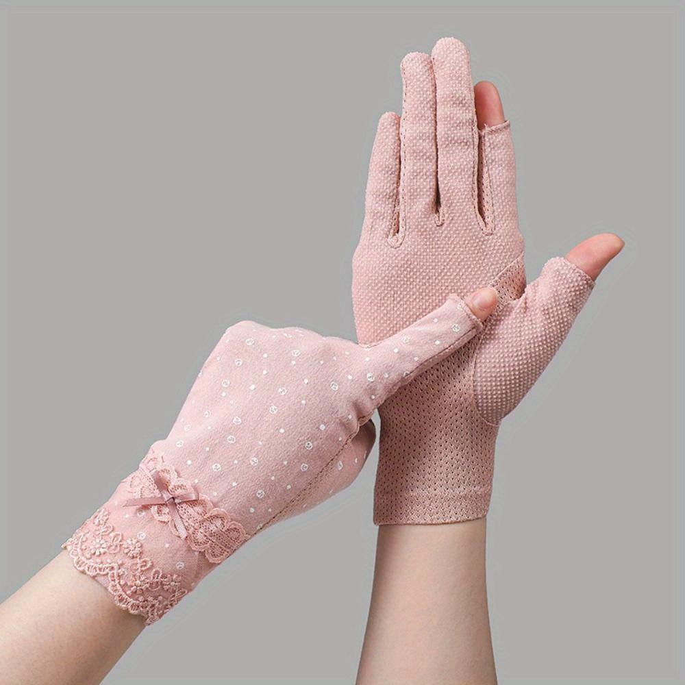 1Pair of Lightweight Lace Elastic Gloves for Summer Riding and Driving, Ideal for Running