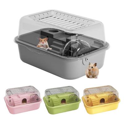 Hamster Cage Transparent Hamsters Habitats Acrylic Small Animal Playhouse with Wheel Water Bottle for Hamsters Rat Gerbils Guinea Pig