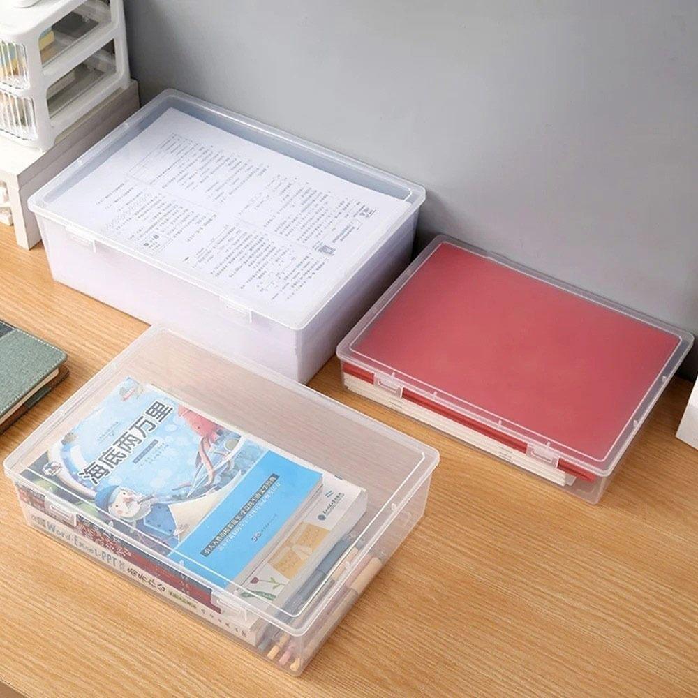 Transparent Desktop Storage Case Large Capacity Dustproof Pencil Storage Box Eco-Friendly PP Multifunctional
