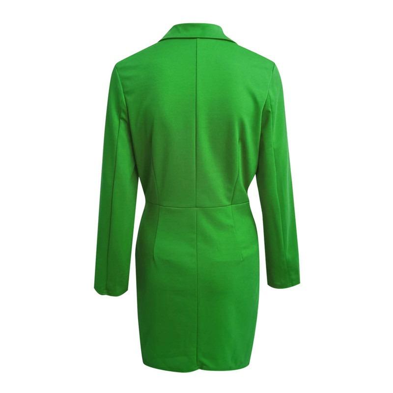 Women's Elegant Deep V Neck Long Sleeve Blazer Dress, Waist Defining Bodycon Mini Dress for Party Office Commute
