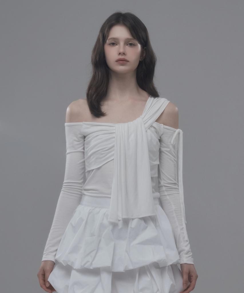 Mausolleum Etude Draped Top - White