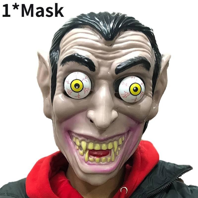 Schreckliche Vollgesichts-Clownmaske für Halloween-Partys und gruselige Kostüme, perfekt für Cosplay-Events