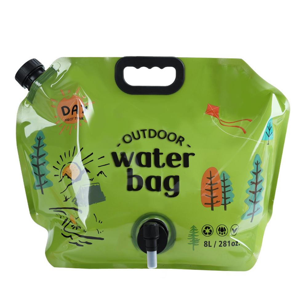8L Outdoor Water Storage Bag Portable Large Capacity Sports Camping Foldable Soft Water Bag With Climbing Faucet Water Bag