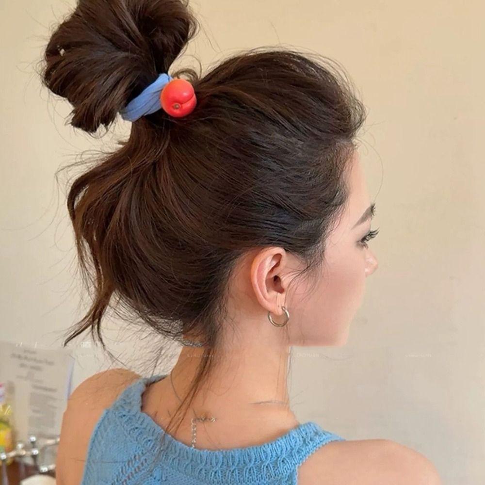 Hair Tie Fruit Hair Rope Cute Hair Ring Colorful Hair Scrunchies Elastic Rubber Band  Kids