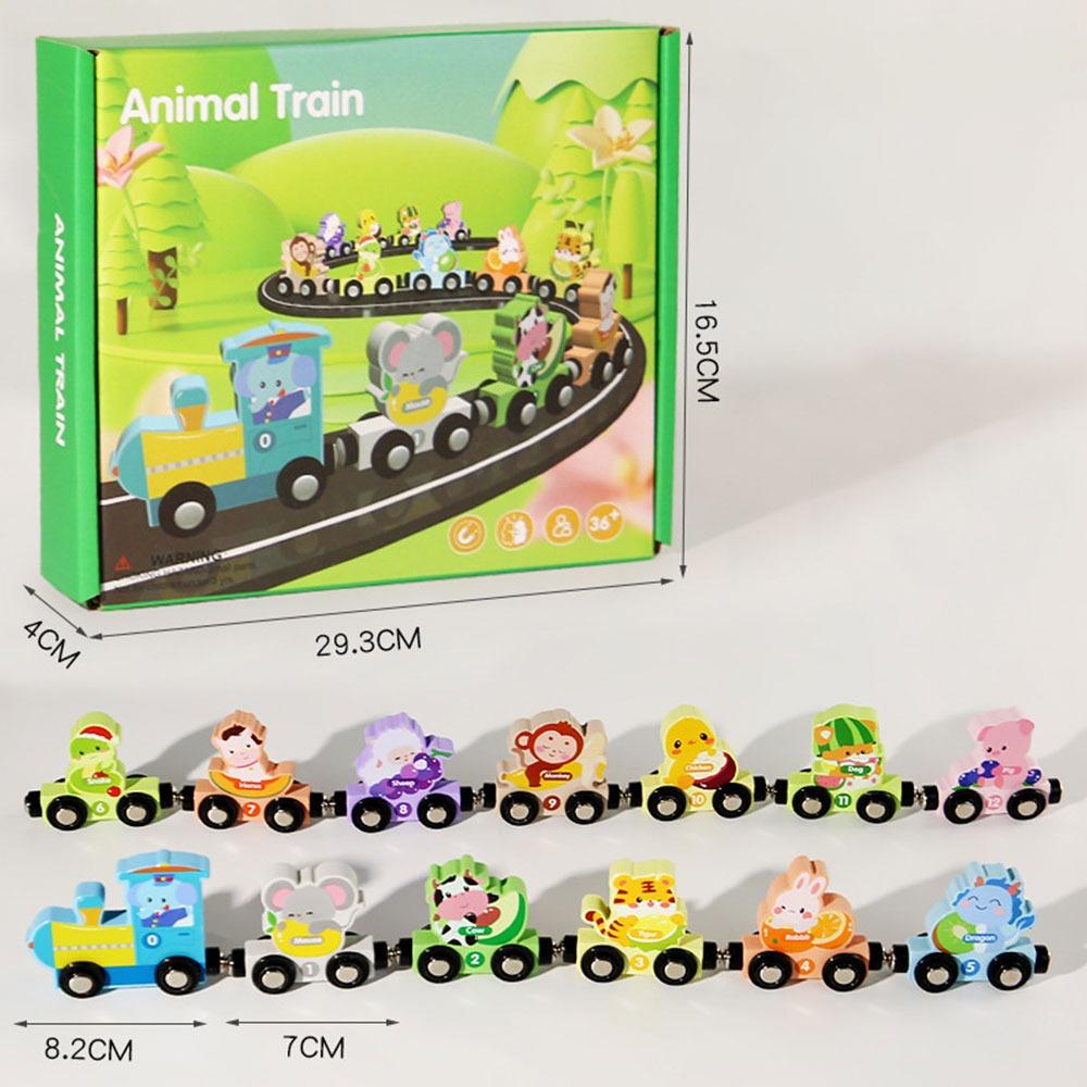 Wooden Magnetic Number Train Toys Number Dinosaur Children's Digital Learning  Kids Gift
