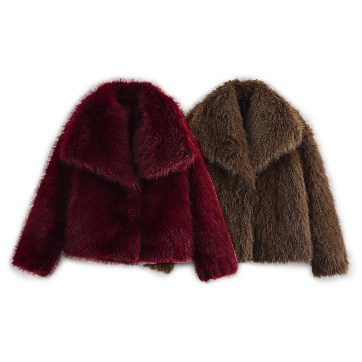 

2024 Fall/Winter Trendy Short Faux Fur Coat for Women - Style 9219 Small