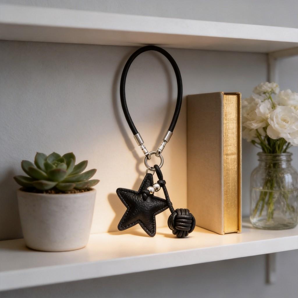 Pvc Leather Phone Lanyard With Star Pendant For Women And Men