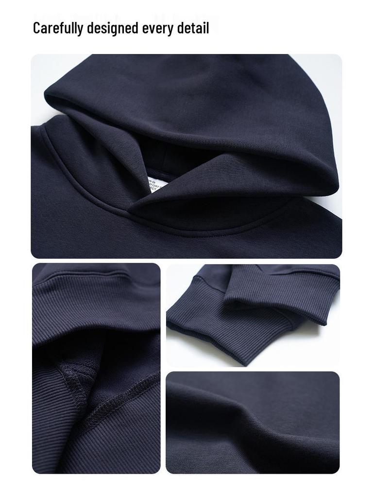 UNF 500G Heavyweight Fleece-Lined Hooded Pullover Sweatshirt for Men and Women, Ideal for Autumn and Winter