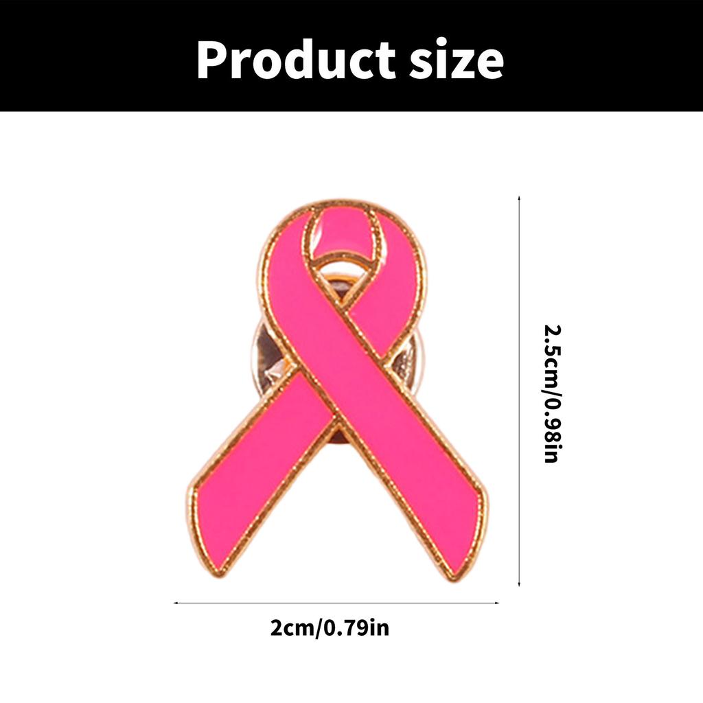 Set Of 10 Ribbon Lapel Pins Handmade Breast Cancers Awareness Badge Alloy Brooch for Students Employees and Volunteers