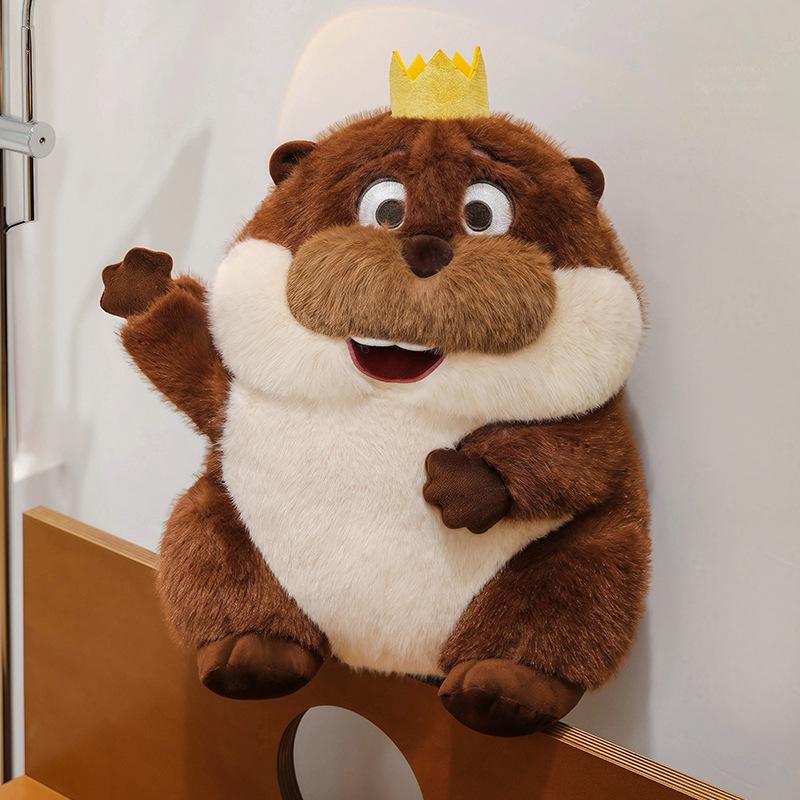 Beaver Plush Doll Figure: Cute Kawaii Animal Ornament Gift 30cm, 0.3kg коричневый