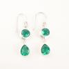 Friendship Day Sale Green Emerald Gemstone Dangle Earrings Jewelry 925 Silver EE-142-11