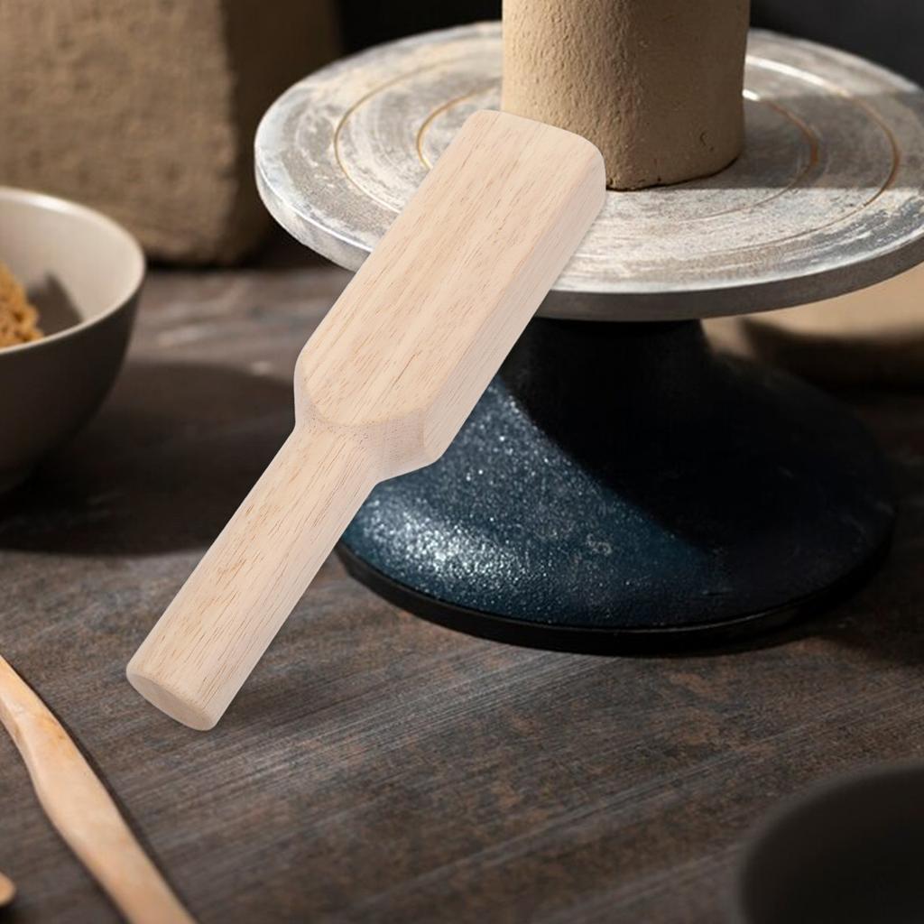 Beech Wood Pottery Paddle Tool for Clay Sculpting and Smoothing Natural Texture Ergonomic Flat Board Design DIY Ceramic Art