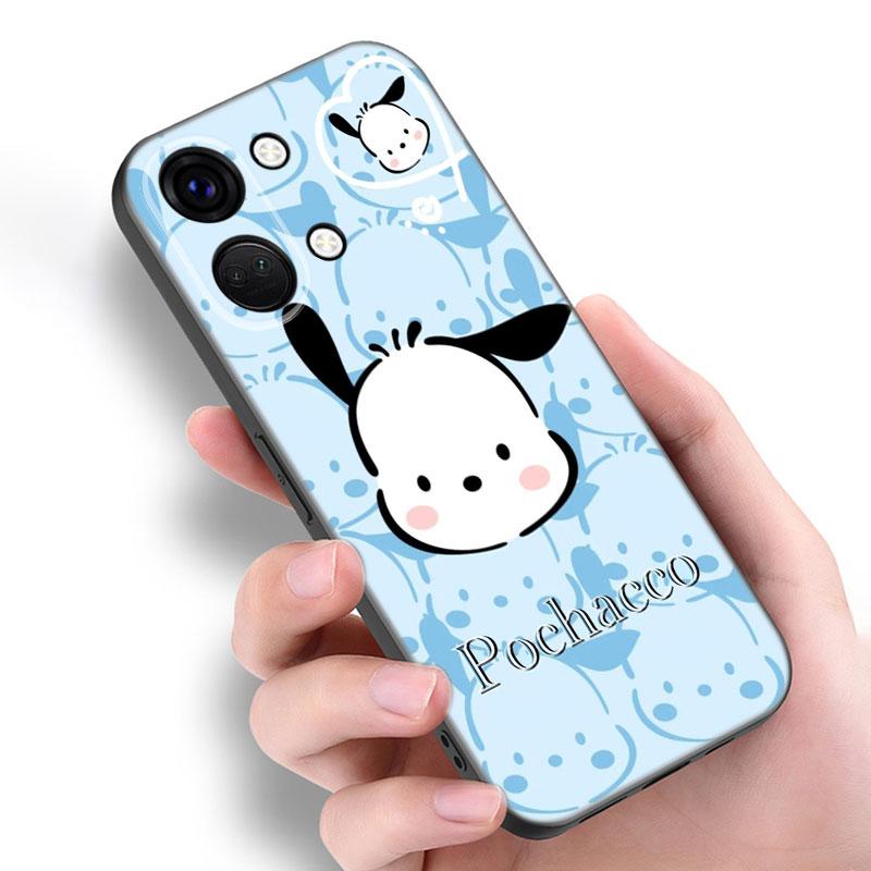 Cartoon Lovely Pochacco Black Silicone Phone Case For OnePlus 9 10 11 12 ACE 2V Pro 9RT 10T 10R Nord CE 2 3 Lite N10 N20 N30 5G