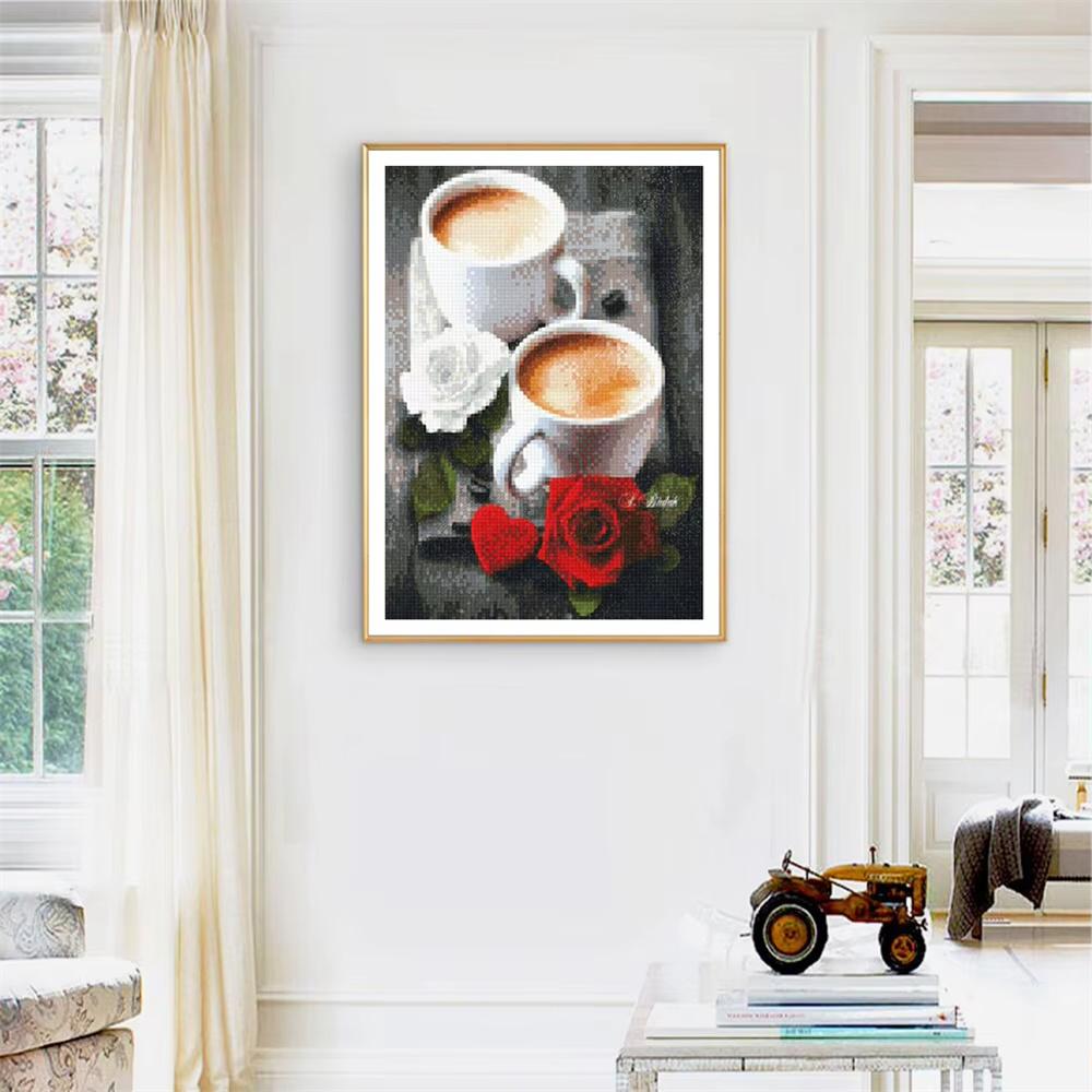 5D Diamond Painting Flower Rose Skull Art Diamond Embroidery Black and White Picture DIY Cross Stitch Set Home Decoration
