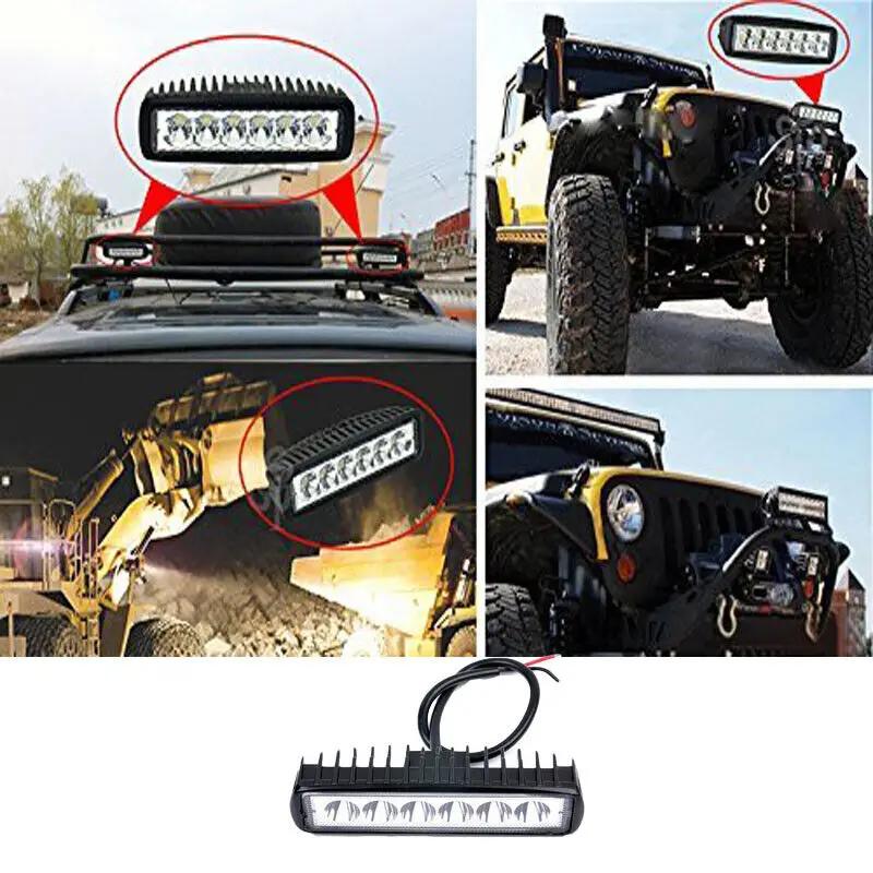 1pcs 18w 6 LED Car Work Light DRL Spotlight High Bright Waterproof Auto Offroad SUV Truck Headlights Driving Lamp 12V 24V 6000K