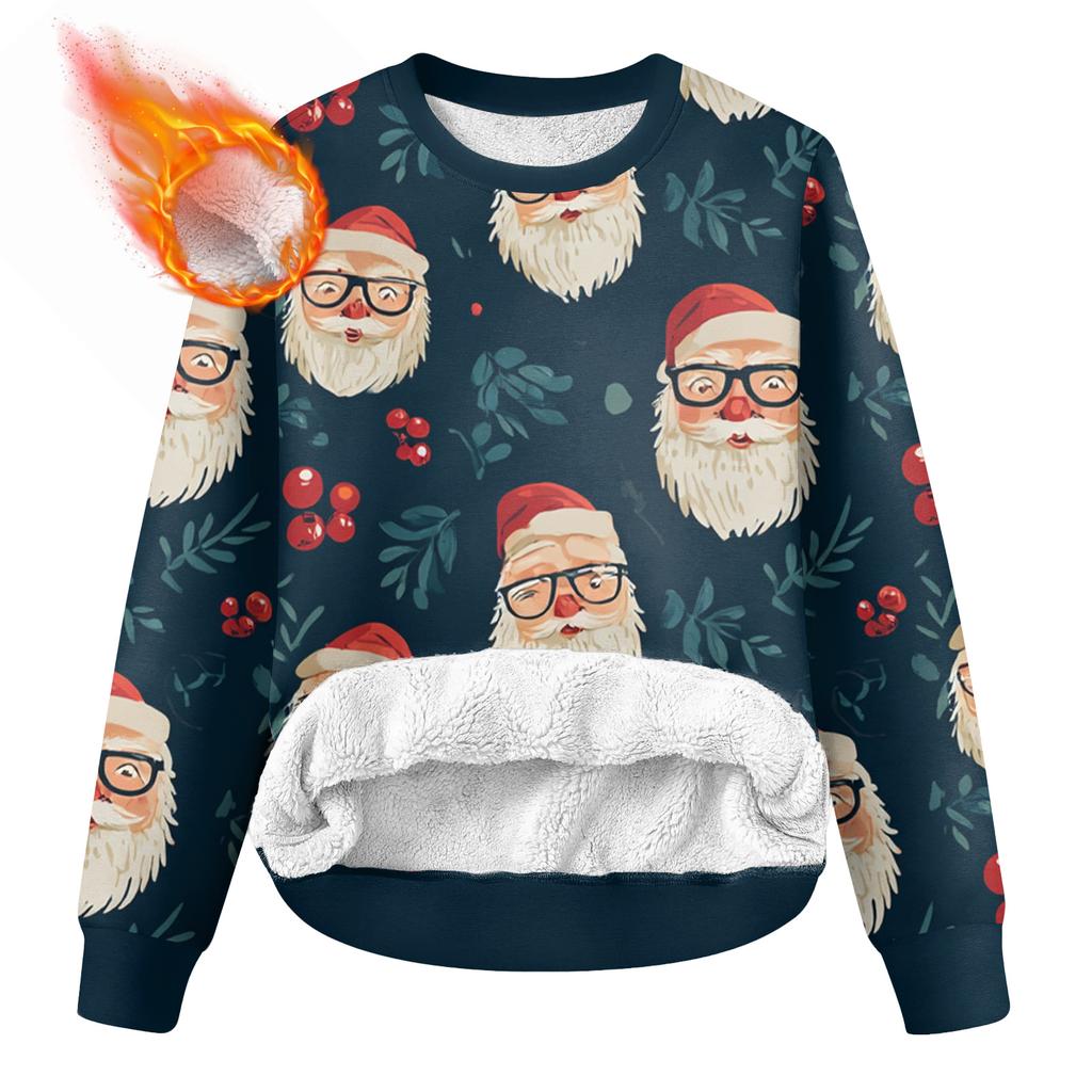 Men's Round Neck Fleece-Lined Thick Solid Color Sweatshirt