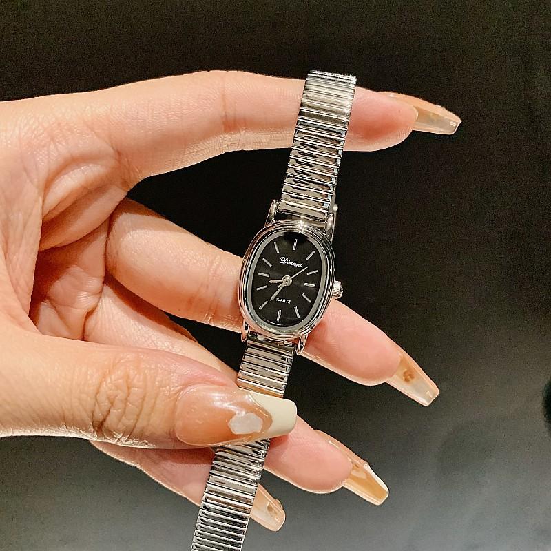Ladies Watch Women'S Fashion Bamboo Mesh Belt Watch Simple Retro Oval Temperament Women'S Watch