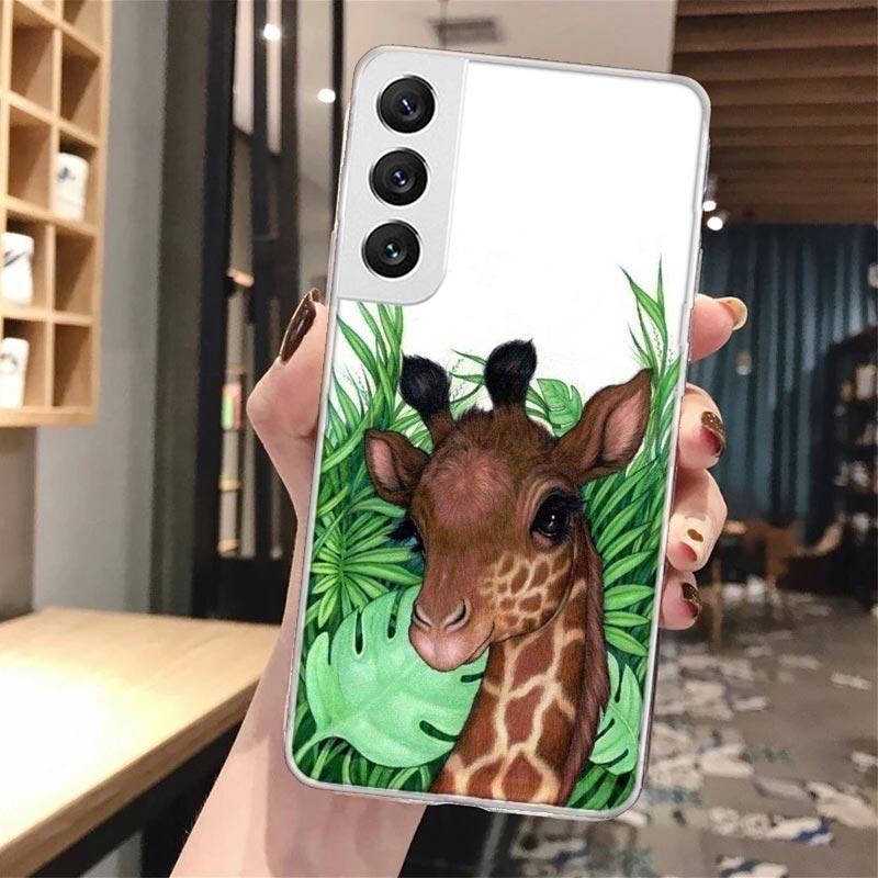 Cute Cartoon Giraffe Animal Soft Phone Case For Samsung Galaxy S24 S23 S22 S25 Ultra S21 Plus S20 FE S10 + S24Ultra Pattern Capa