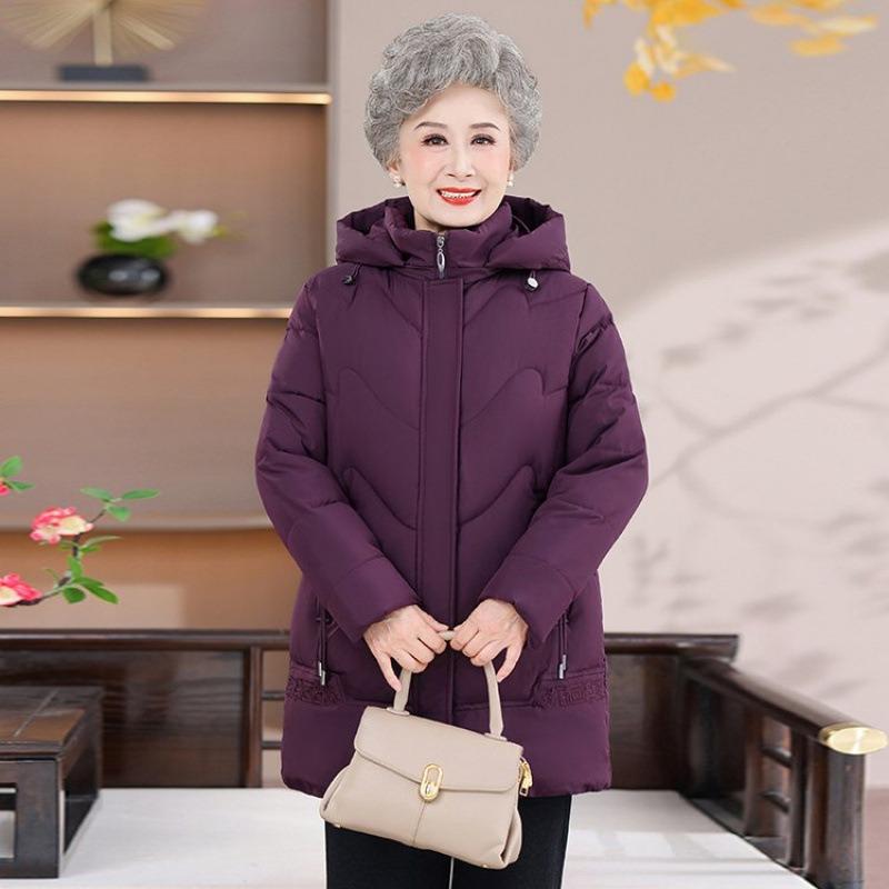 Gepolsterte Baumwollkleidung Damen neue lange abnehmbare Mütze diesen Winter Große Größe lockere Baumwoll-Steppjacke Oberteil