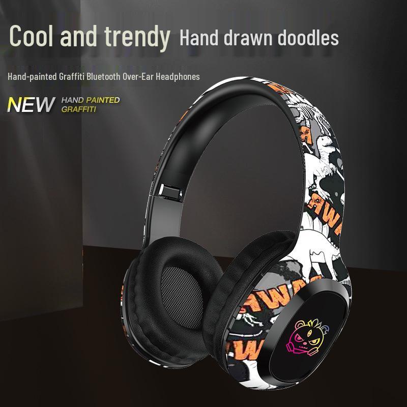 Graffiti P95 LED Head-mounted Bluetooth Earphones with Long Battery Life - True Wireless for Sports and Music