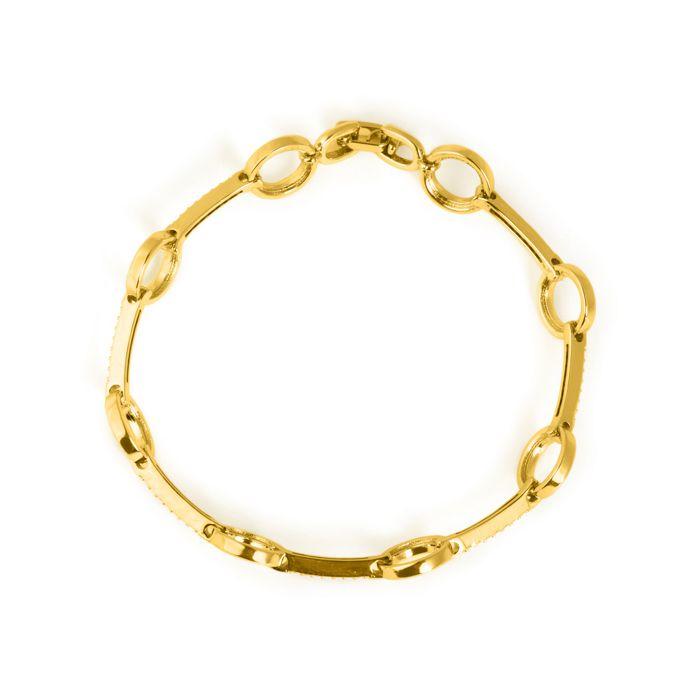Bracelet - LUXENTER - Dimaran - finition or jaune 18 carats - zircone brillante - 18 cm