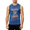 Men's Sleeveless Casual Tank Top Labor Day Printed Shirt Lightweight Summer Muscle Fit Workout Tee