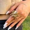 Retro Palace Geometric Malachite Alloy Ring