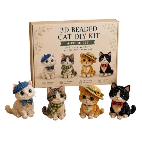 Tiny 3D Beaded Animal DIY Kit with Instructions Easy DIY Beading Kit